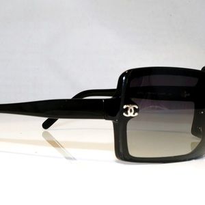 Authentic CHANEL Women Designer Sunglasses Black Shield 5065 501/8G 17526.